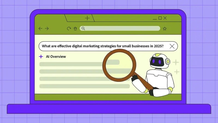 Interfaccia AI che risponde a una domanda digitale