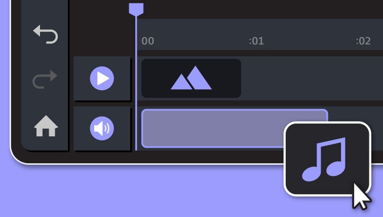 Interfaccia utente di Adobe Premiere Elements con spartito musicale