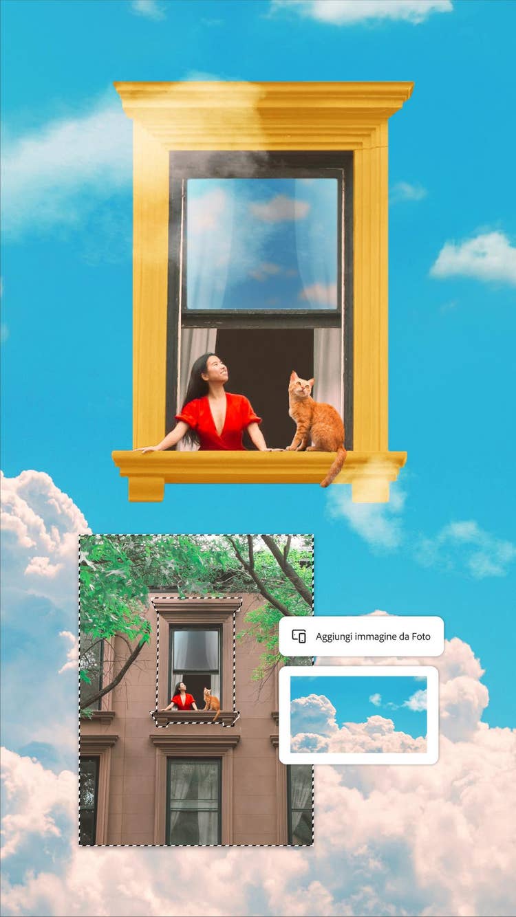 Breve video che mostra come rimuovere e sostituire lo sfondo nell'app di fotoritocco Photoshop