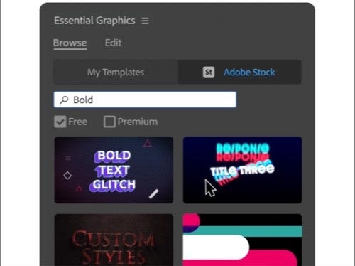 https://www.adobe.com/creativecloud/media_1f20b20d91a073c49b4b913246ac9a583a7b25a3d.mp4#_autoplay1#_hoverplay | Libreria dei modelli di grafica animata di Adobe {{premiere}}.