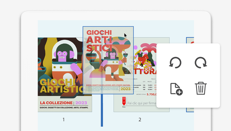 Organizza e riordina le pagine.