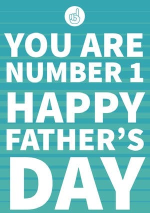 Blue and White Happy Father’s Day Card Father's Day Card