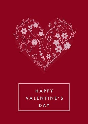 Red Valentine’s Day Card Biglietto per San Valentino
