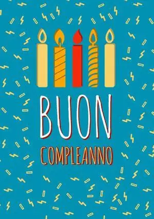 birthday candles and confetti birthday cards Biglietto di compleanno