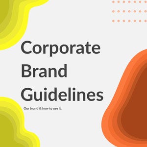 Yellow and Orange Abstract Shapes Corporate Brand Guidelines Instagram Square 50 caratteri moderni