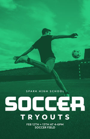 soccer tryout poster 50 caratteri moderni