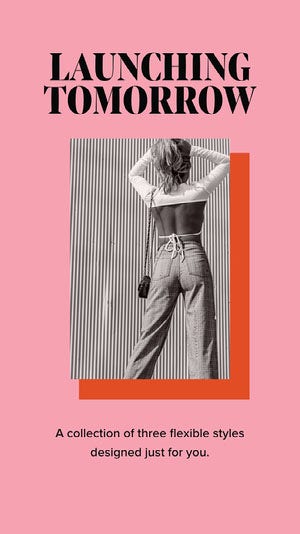 Pink, Black and White Fashion Collection Ad Instagram Story 50 caratteri moderni