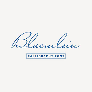 Blue Calligraphy Font Logo Brand Square Graphic 32 stili calligrafici e più; stili di carattere