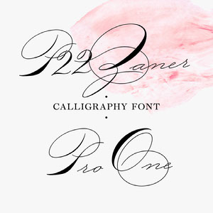 Pink Elegant Calligraphy Font Logo Brand Square Graphic 32 stili calligrafici e più; stili di carattere