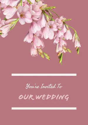 Violet and White Wedding Invitation Digital Wedding Invitation