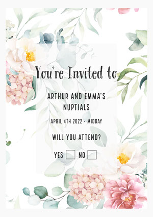Colorful Flower Wedding Invitation Card Digital Wedding Invitation