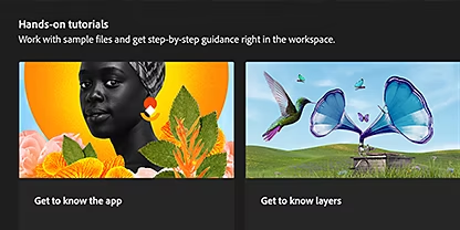 Immagine che mostra due tutorial diversi per imparare a utilizzare l’app di Adobe {{lightroom}}