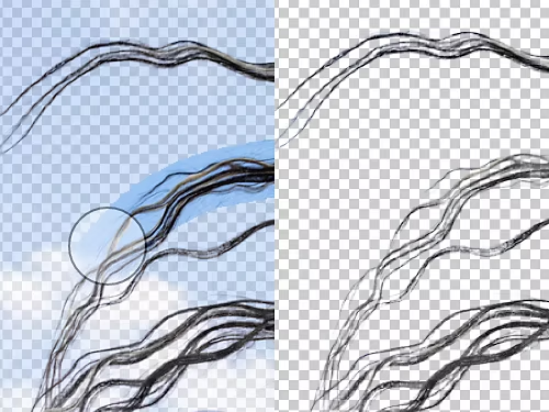 Lo strumento Migliora bordo utilizzato su ciocche di capelli.