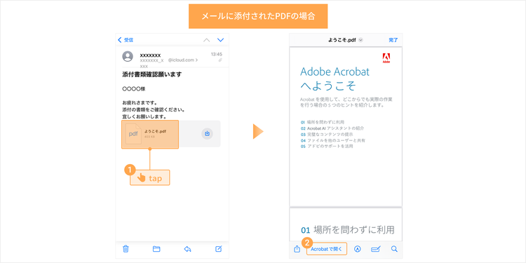 メールに添付されたPDFをAcrobat Readerで開く方法