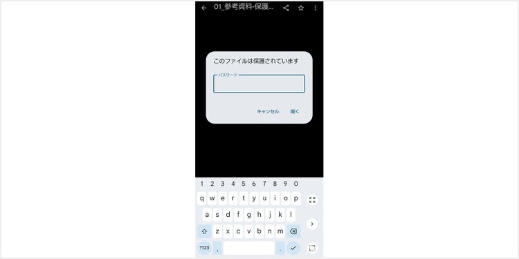パスワードがかかっていることを確認する