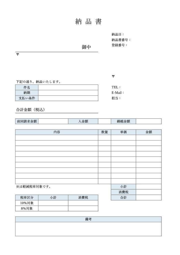 繰越金額対応のテンプレート