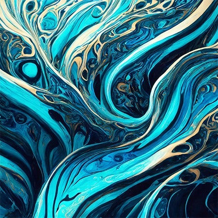 青い強磁性流体