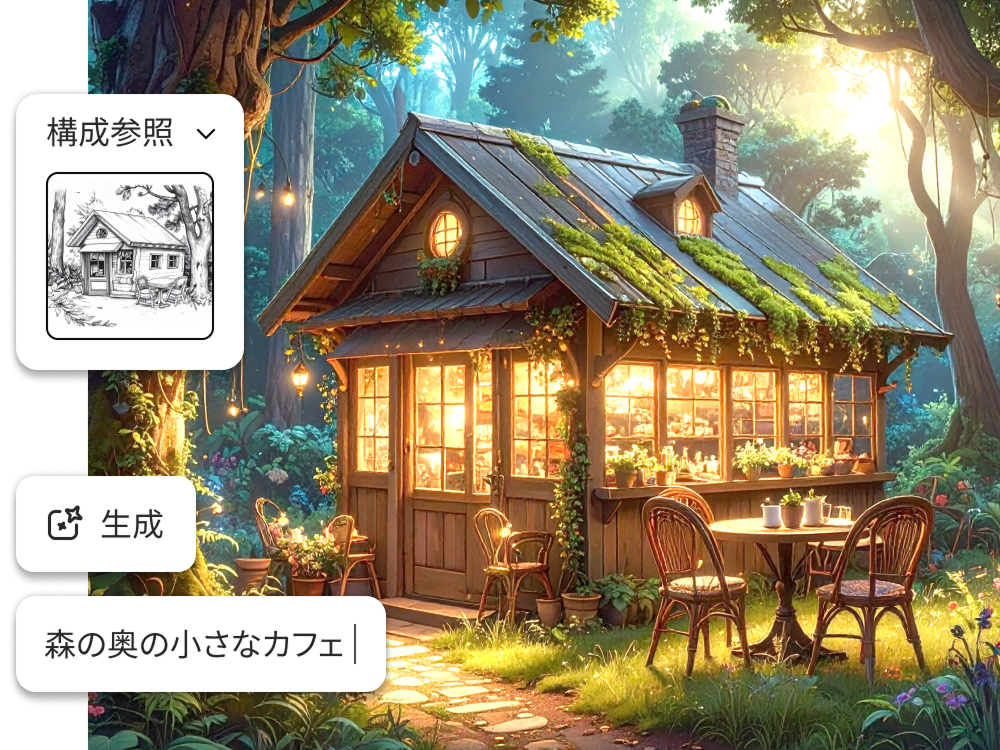 AI機能「スケッチで画像作成」：スケッチを画像に変換する - Adobe Firefly