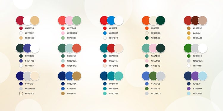 クリスマスカラーの配色集