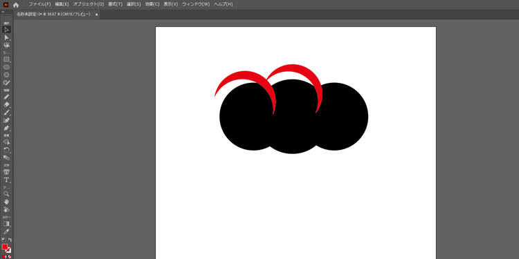 型抜きされた図形の角度や大きさを調整し、パンの切り込みのように配置