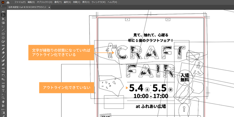 正しくアウトライン化されている図示