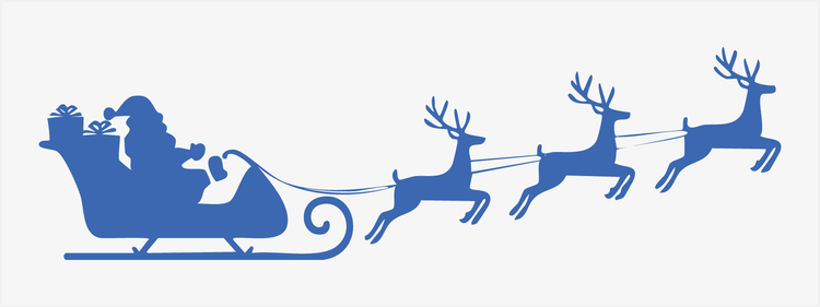 Illustratorの「ベクターを生成」機能で作成した、サンタクロースとトナカイのシルエット
