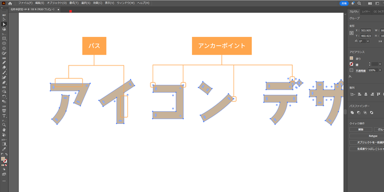 「パス」と「アンカーポイント」
