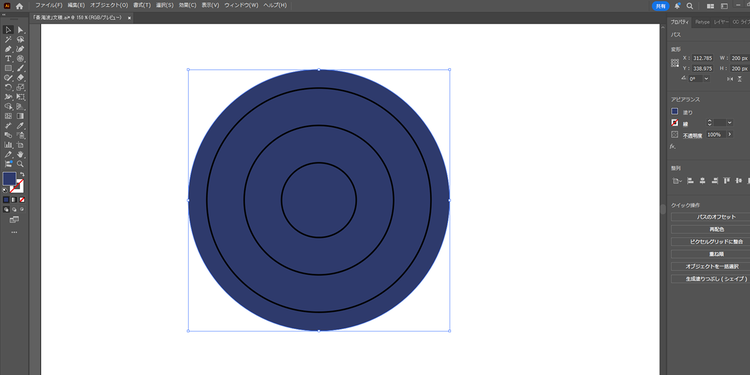 ひとつ飛ばしで塗りの色を指定し、線は「無し」に調整する