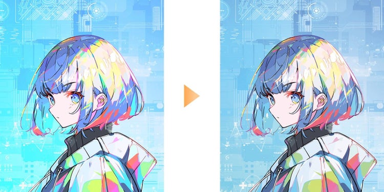 イラストをLabカラーからCMYKに変換したBefore＆After