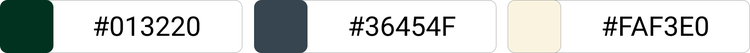[#013220]×[#36454F]×[#FAF3E0]