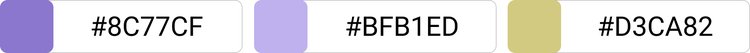 [#8C77CF]×[#BFB1ED]×[#D3CA82]