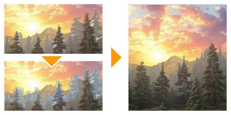 Photoshopの「生成塗りつぶし」を使うと自然な見た目で境界線を塗りつぶせる