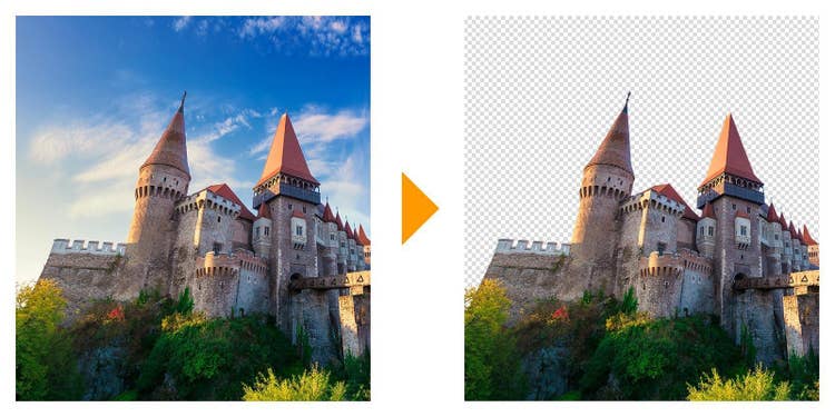 Photoshopのレイヤーマスクを使って画像を切り抜いた例