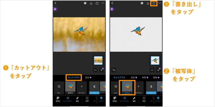 PhotoshopExpressのカットアウト機能01