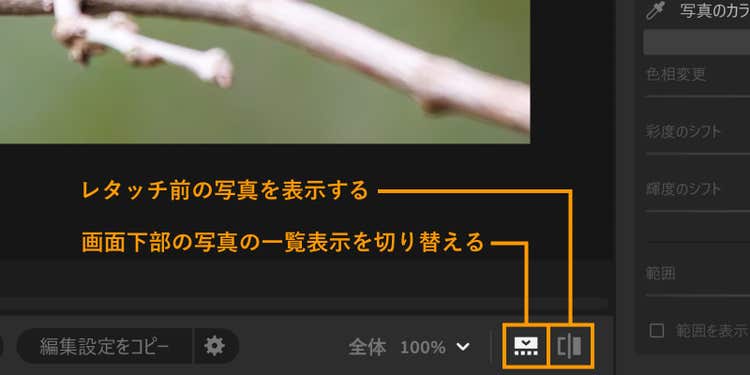 画面右下のアイコンをクリックすれば画面表示の切り替えが可能
