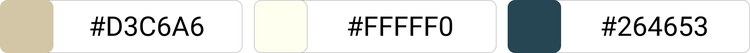 [#D3C6A6]×[#FFFFF0]×[#264653]
