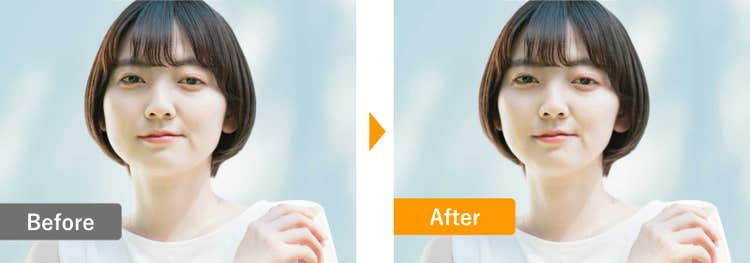 Photoshopで輪郭を調整した例