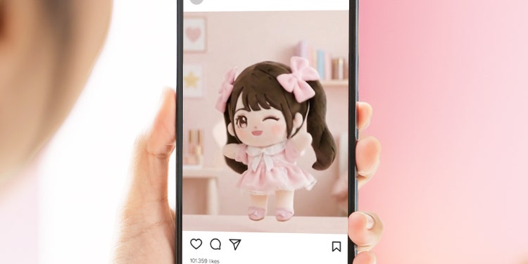 推しのぬいぐるみ写真に、Fireflyで動きをつけるビジュアル