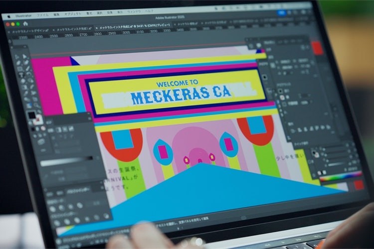 Illustratorでの制作画面