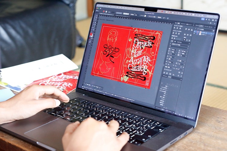 Illustratorの制作画面