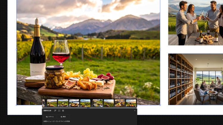 Fireflyボードでニュージーランドワインの画像を生成している画面