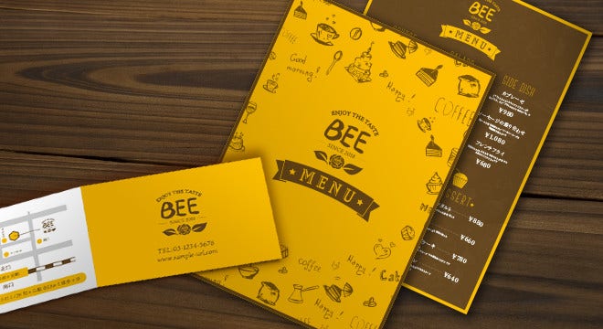 ショップカードやメニューを作成