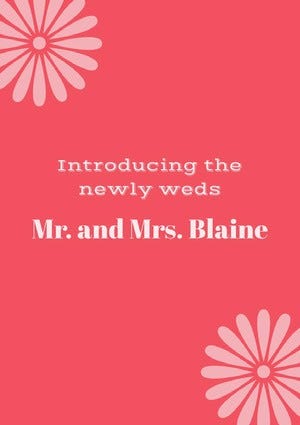 Pink and Red Wedding Announcement Wedding Announcement