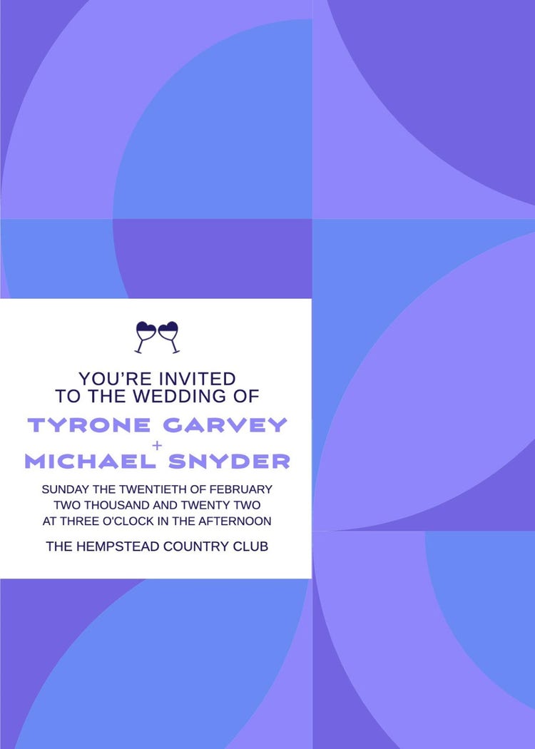 Purple Geometric Wedding Invitation