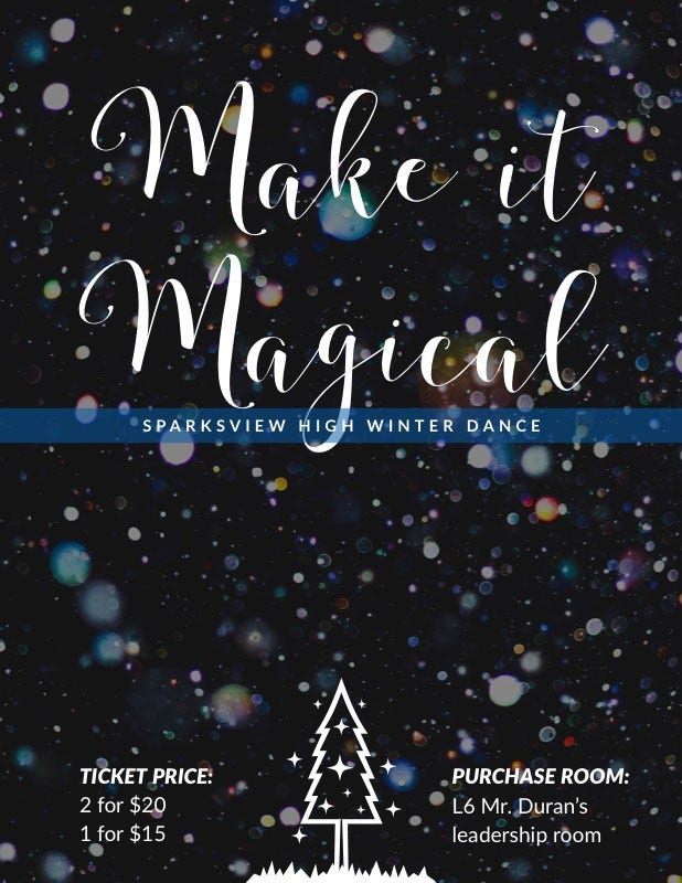 Black and White, Sparkling Winter Dance Poster