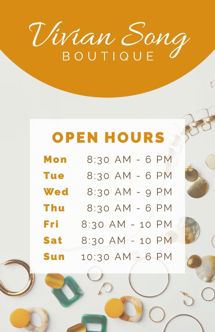 Orange And Beige Jewelry Boutique Poster