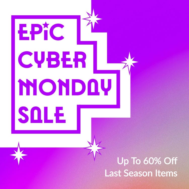 Purple & White Cyber Monday Sale Facebook Ad