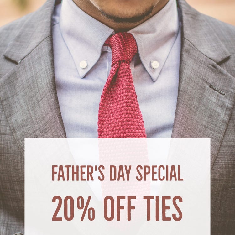 Businessman Photo Fathers Day Ties Sale Instagram Post