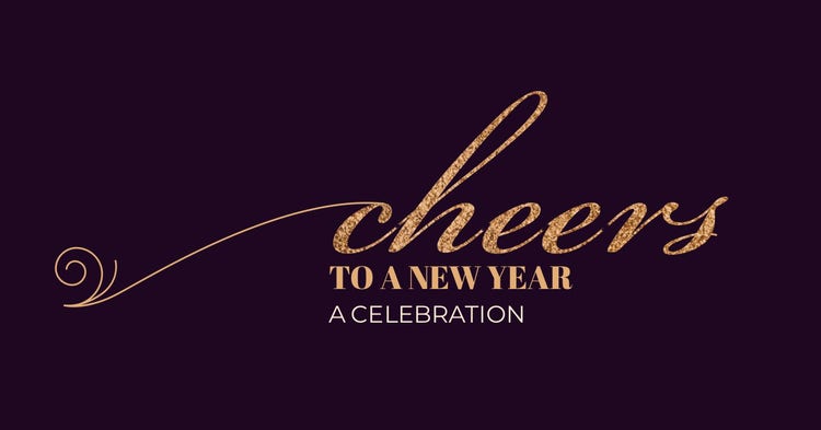 Gold Elegant Cursive New Year Celebration Facebook Page Cover