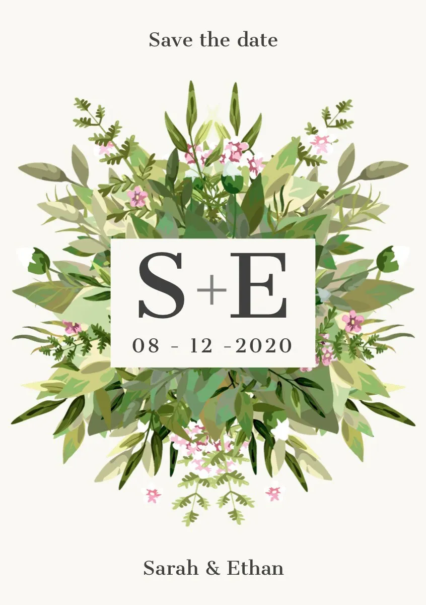 Green and White Save The Date Instagram Graphic